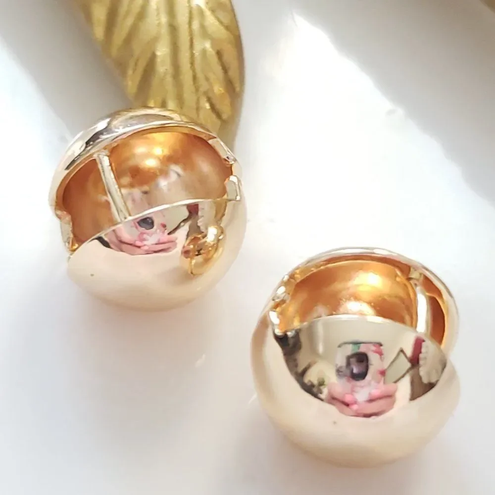 New! Anthro Gold Huggie Earrings - Picture 10 of 12